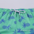 Pattern 100%Polyester Swimming Trunks Green Board Shorts